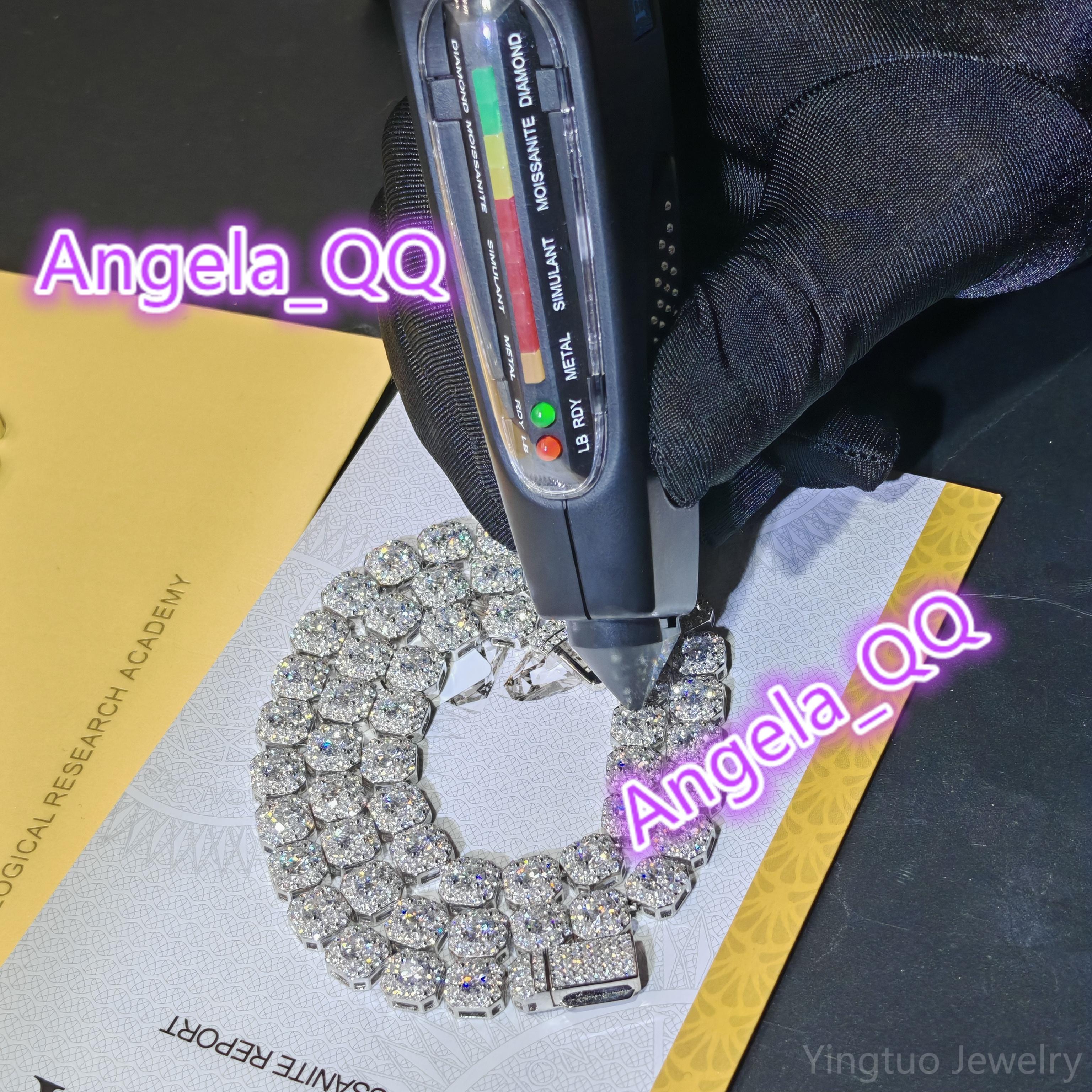 Wholesale Hip Hop 925 Silver VVS D Color Moissanite Diamond Jewelry Iced Out Tennis Chain Bracelet Necklace for Men