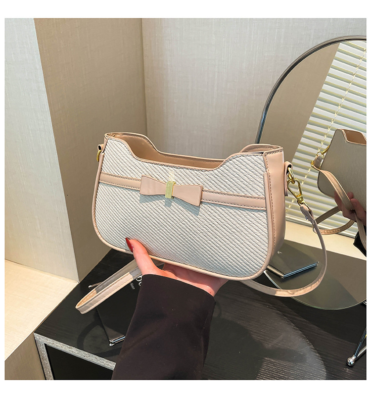 Commuter Bow Women s Underarm Bag Spring Summer New fashion Texture Patch Retro fashion Fashion Shoulder Bag Designer Women s Crossbody Bag