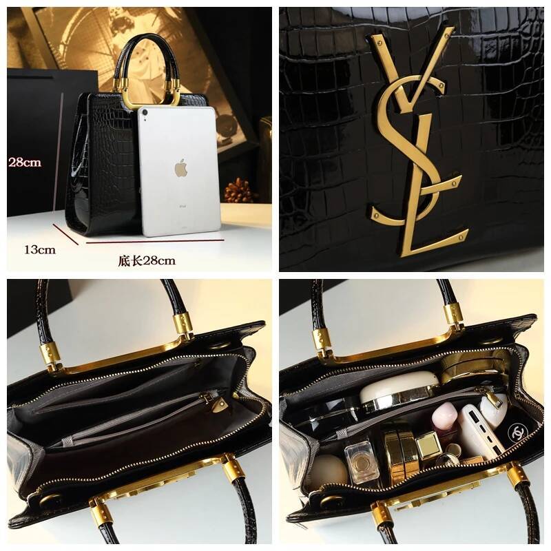 High-grade light handbag 2024 new autumn and winter fashion Tote bag women's crocodile print single shoulder crossbodybag