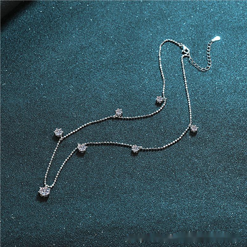 Chic Statement Jewelry: Exquisite Moissanite Diamond Alternative Necklace Set With Eye-catching Stellar Motif