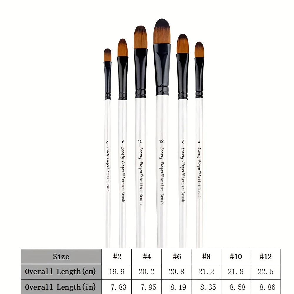6pcs Artist Paint Brushes Set Artist Paintbrushes For Acrylic Oil Watercolor Acrylic Painting For Body Face Rock Canvas 250527