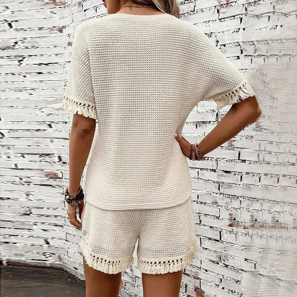 Casual Short Sets Women 2 Piece Outfits Summer Fashion Ladies Loose Tops And Shirts Suits Streetwear In Tees Pants Sets 250527