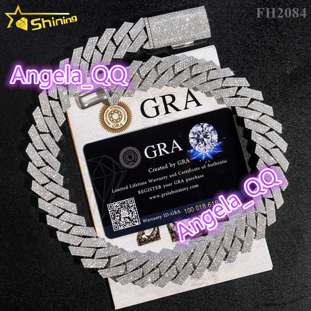 Big Size 20mm Wholesale Price Hiphop Jewelry Iced Out 925 Sterling Silver Moissanite Diamond Cuban Link Chain