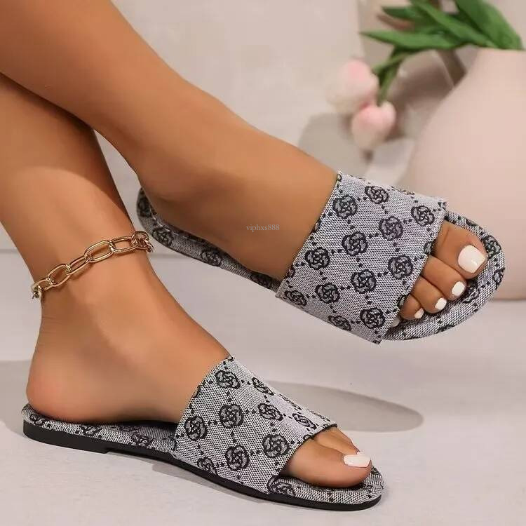 Free Shipping Outdoor Beach New Slides Designer Slippers Womans Sandals Flat Fashion Flower Slipper Outdoor Indoor Shoes Women Slide