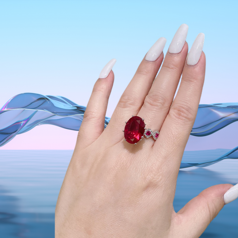 12*16 Red Rose love Ring S925 sterling Silver Deep Blood Red Handcrafted Luxurious Inlay High-Carbon Diamond Elegant Unconventional Design Fashionable