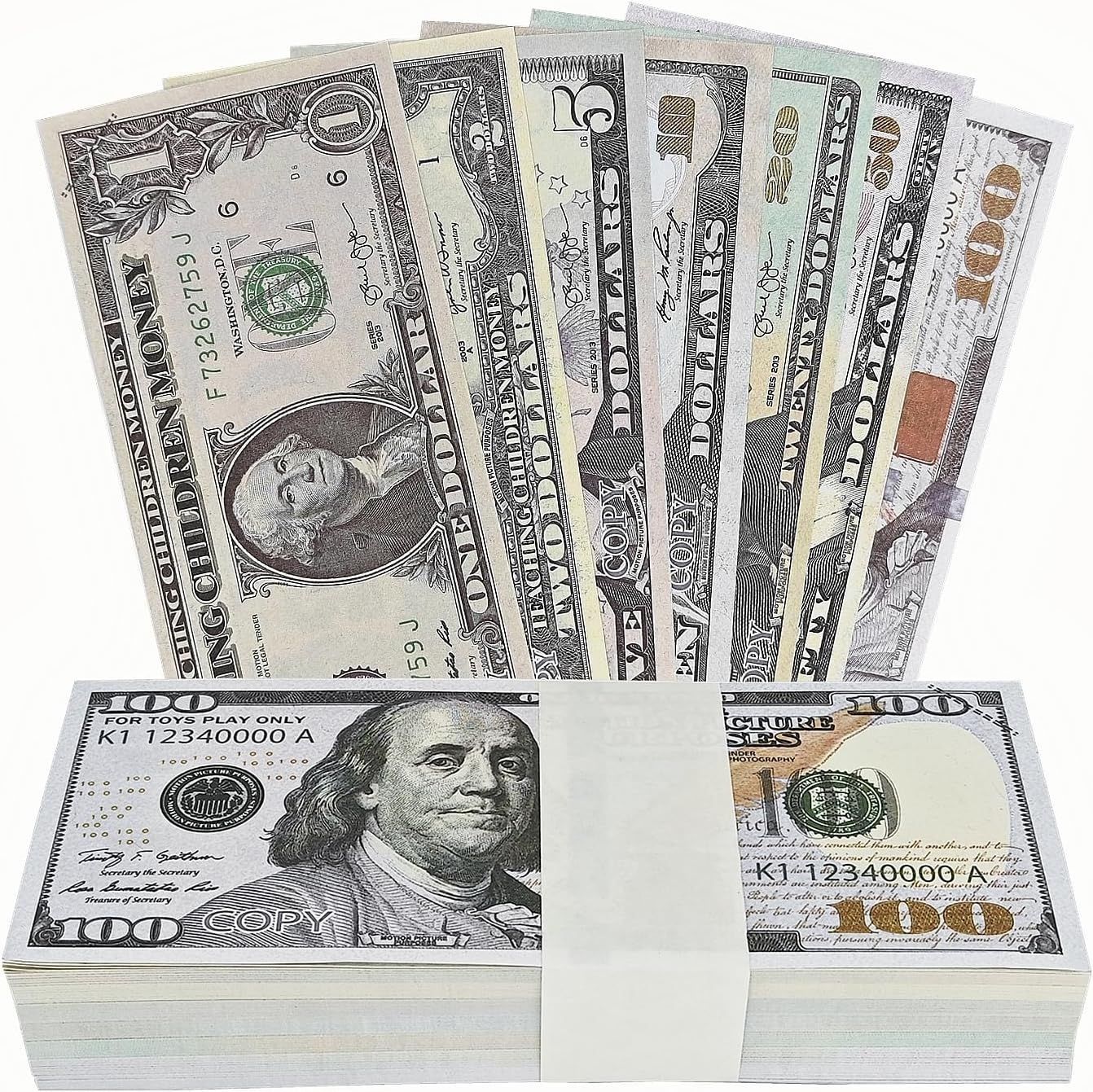 75% Size Aged Prop Money Toy Party Games copy 10 20 50 100 Party fake money notes faux billet euro play Collection Gifts Us dollar British pound