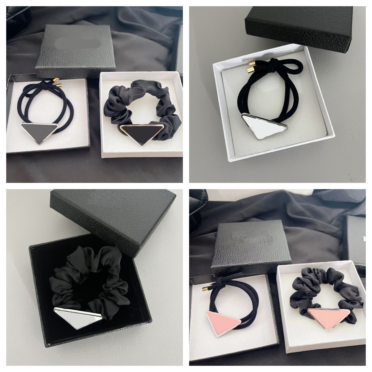 Exquisite Inverted triangle Hair Ties Fashion Accessories Women Designer Jewelry Rubber Band Ponytail Hair Rope Elastic Scrunchies