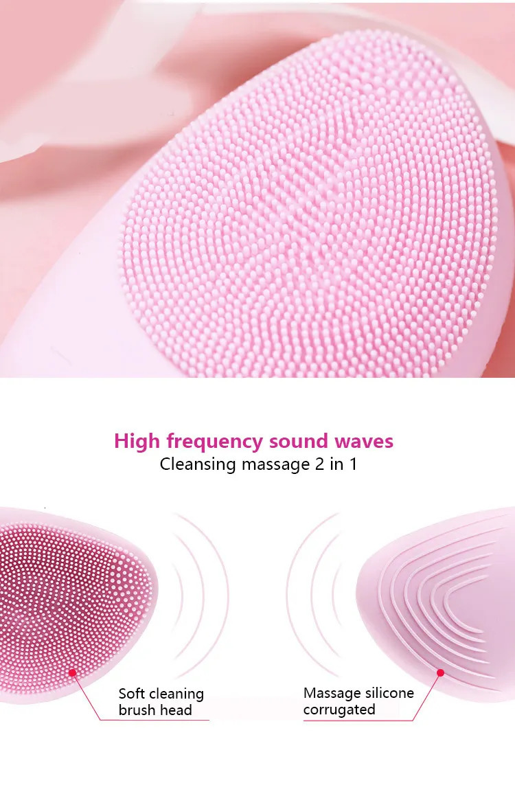 Mini Electric Face Washer Cleanser Silicone Facial Cleanser Waterproof Rechargeable Ultrasonic Pore Facial Cleaner 250527