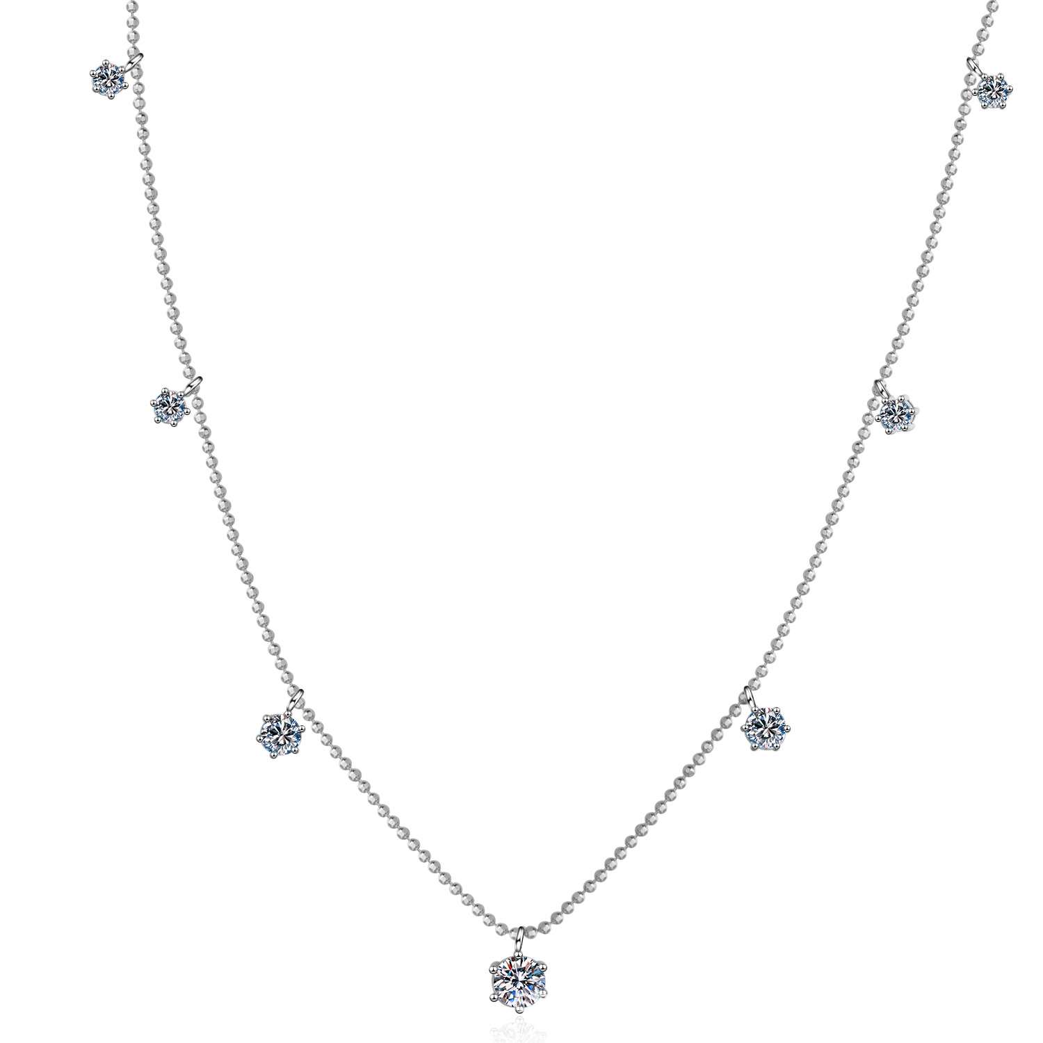 Chic Statement Jewelry: Exquisite Moissanite Diamond Alternative Necklace Set With Eye-catching Stellar Motif