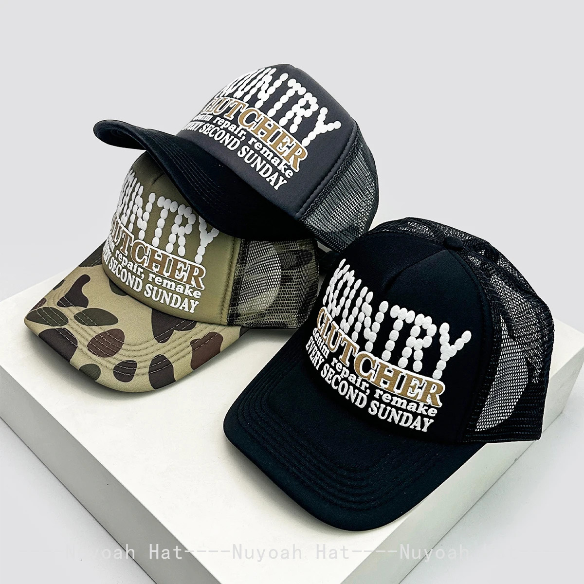 Unisex Color Block 3D Printed Letters Baseball Hats Sunshade Hip Hop Breathable Street Trucker Caps Mesh Versatile Outdoor 250528