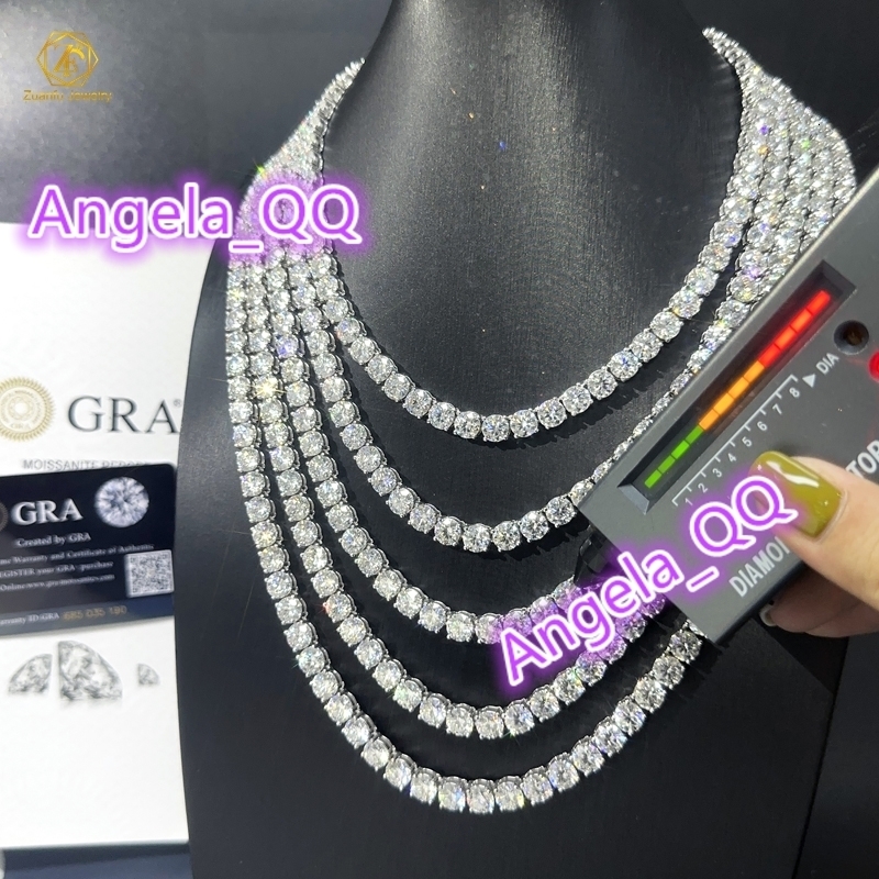 3MM 4MM 5MM 6MM S925 Silver Moissanite Chain Women Men Necklace Moissanite Tennis Chain Wholesale Price
