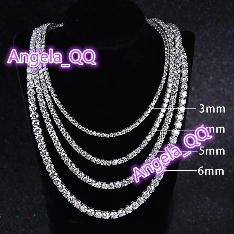 Hot Sale Men Women Moissanite Diamond Necklace 3mm-6mm 925 silver Tennis Chain