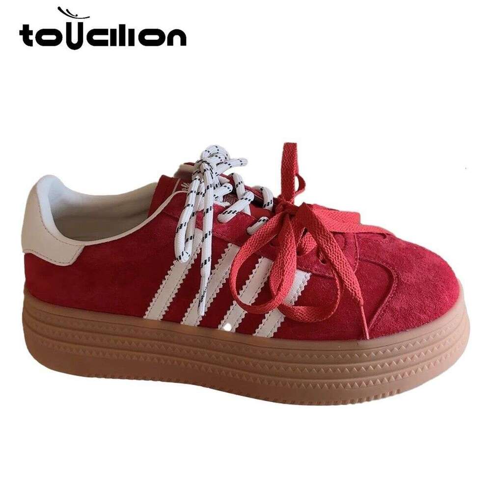 New Thick Soled Double Lace De Xun Shoes For Women, Fashionable And Versatile, Lightweight Candy Colored Casual Shoes, Designer Women's Shoes, Lu