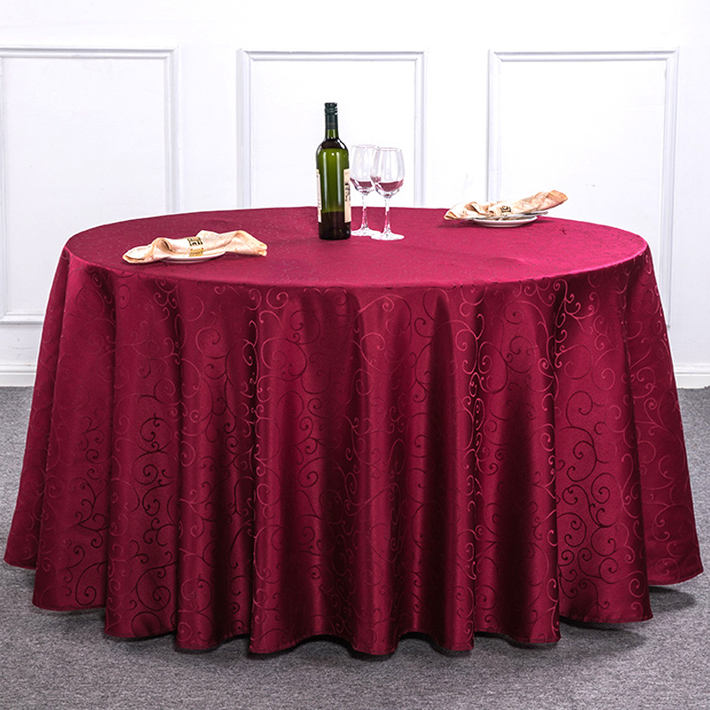 B356 Hotel tablecloth fabric restaurant tablecloth hotel table anti-fouling European style large round table household round table square tablecloth w