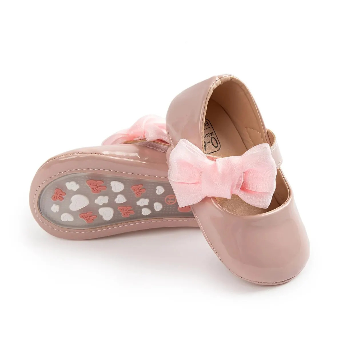 Meckior Baby Girls Shoes PU Leather Bowknot Flat Non Slip Rubber Sole Toddler First Walkers Princess Wedding Dress Girl Shoes 250526