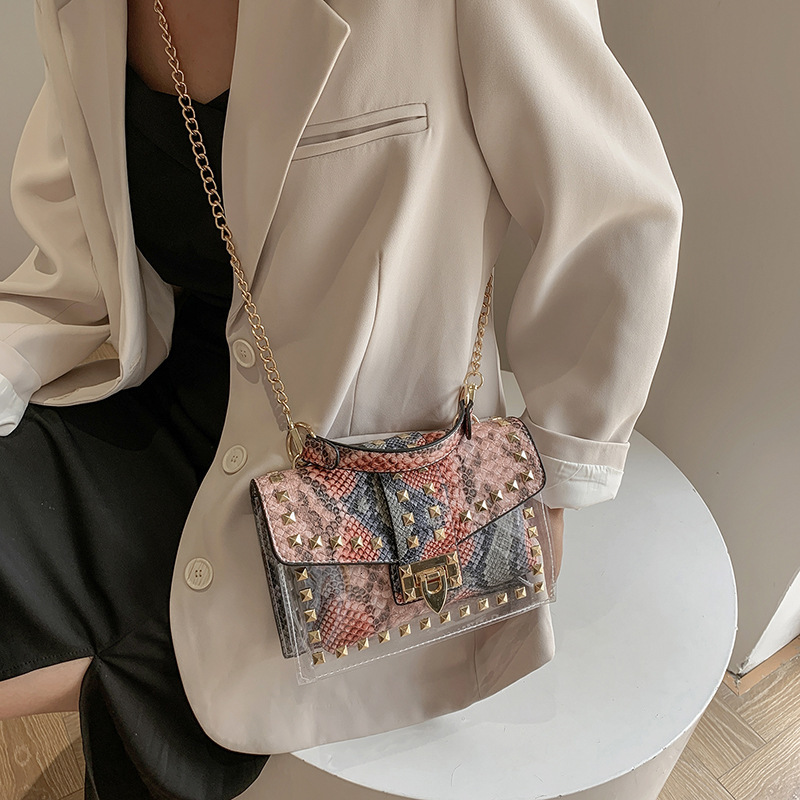 Free Shipping Designer Bag Trendy Graffiti Transparent Jelly Bag Summer 2025 Korean Fashion Graffiti Ins Trendy Chain Shoulder Crossbody Bag Handbag