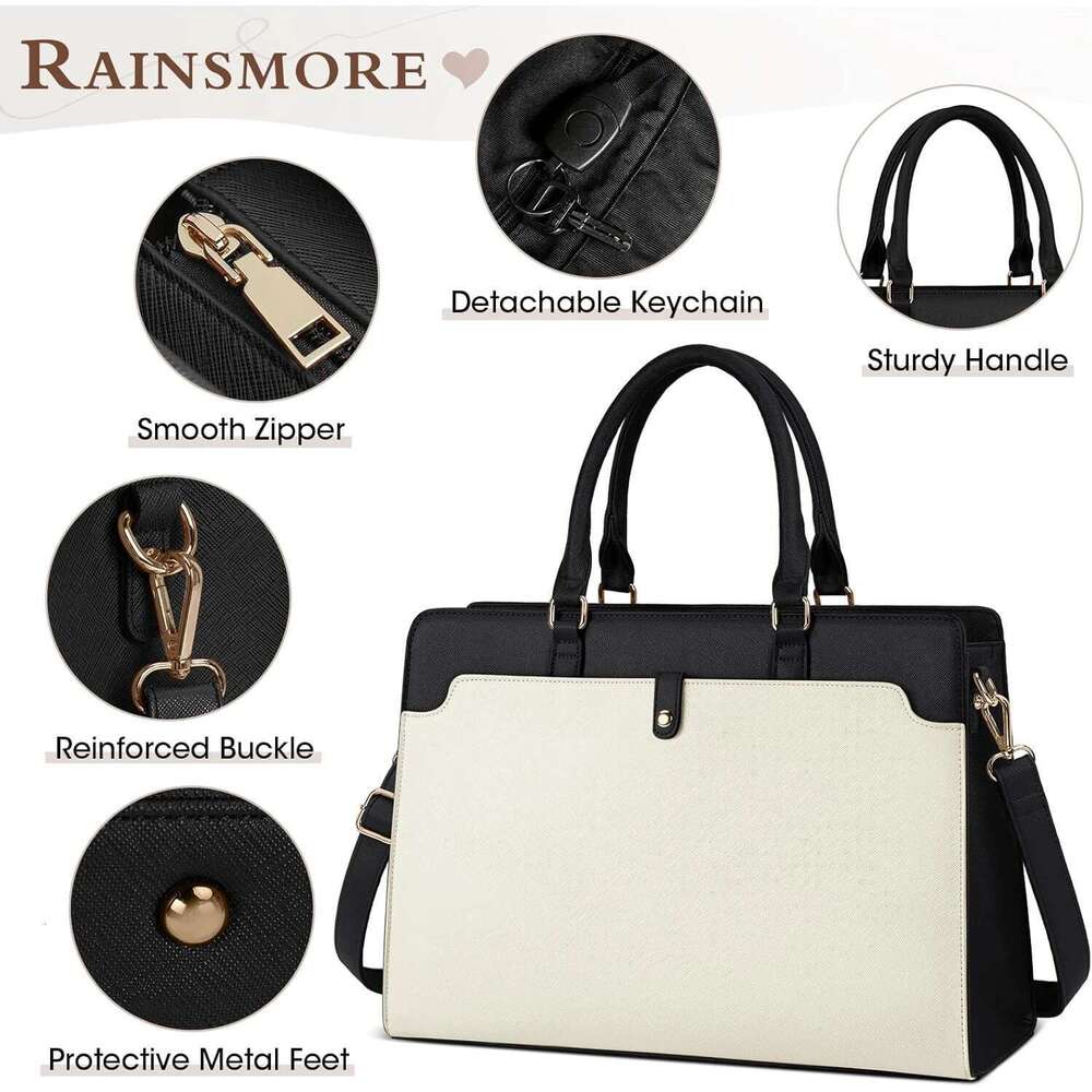 Designer Bag Large Capacity For Women Inch Laptop Tote Leather Work Waterproof Briefcase Business Office Computer Bag