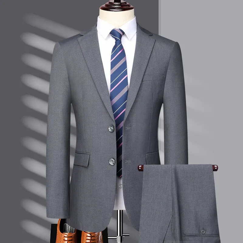 singlebreasted business casual wedding and man suit twopiece highquality stylish mens set 250529Z