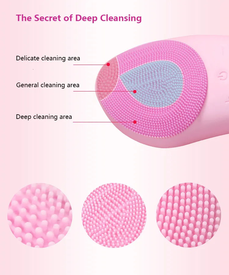 Mini Electric Face Washer Cleanser Silicone Facial Cleanser Waterproof Rechargeable Ultrasonic Pore Facial Cleaner 250527