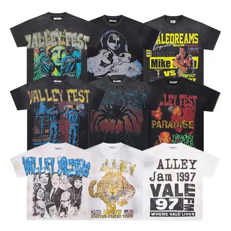 vale forever Summer Valley Shirt Designer Tee Valley Fest Mens Hip Hop Rock Graphic tshirt Y2K Streetwear Fashion Valley Dream Party Oversized Tee