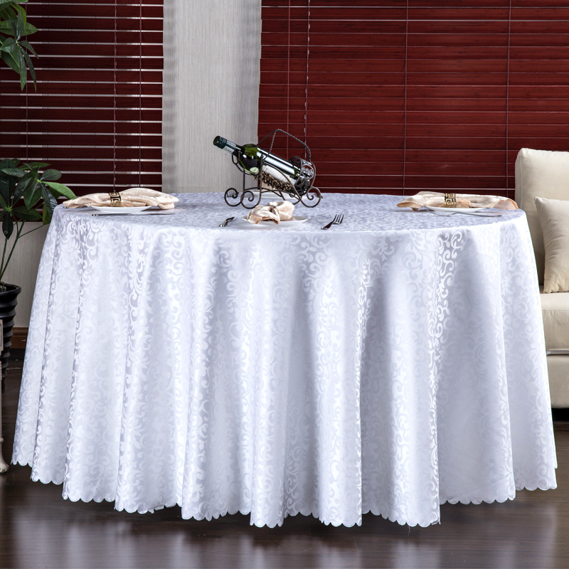 B355 hotel tablecloth fabric restaurant tablecloth hotel table anti-fouling European style large round table household round table square tablecloth w