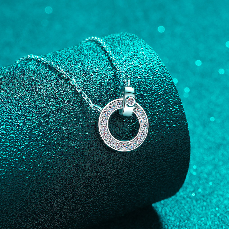 925 Sterling Silver Moissanite Necklace for Women Minimalist Dainty Collarbone Chain PT950 Gold Plated Elegant Jewelry Wholesale Supply