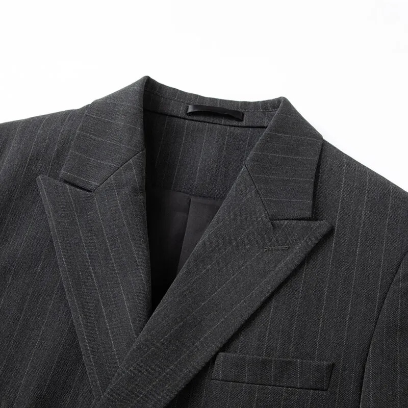 2025 Korean High Quality DoubleBreasted British Style Slim Business Suit TwoPiece Set Trousers 250520Z