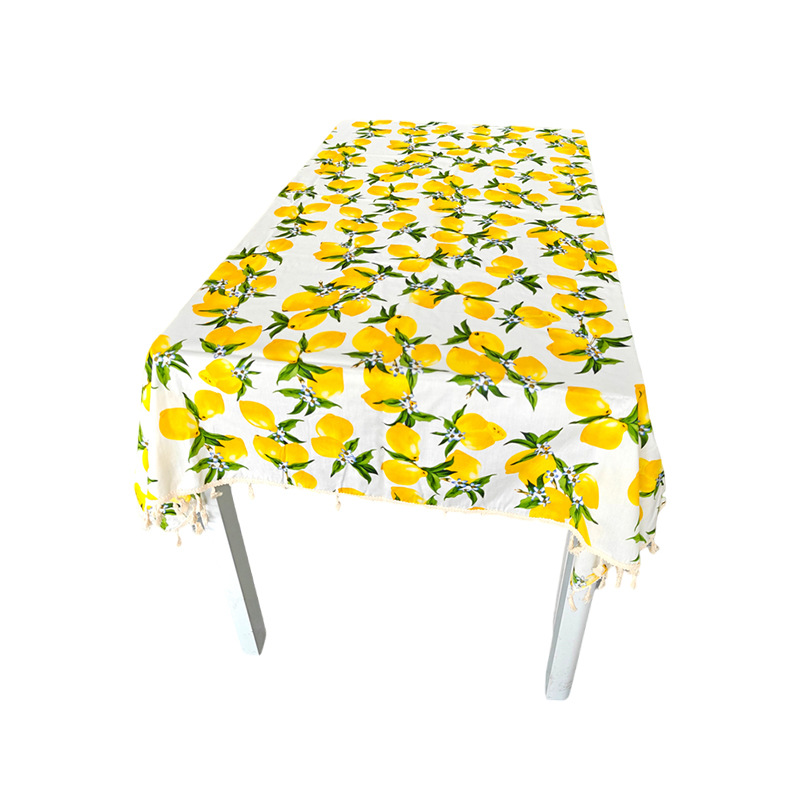 T0497 pure cotton pastoral style 100% cotton printed tablecloth with transparent PVC waterproof, oil-proof, scalding and non-slip