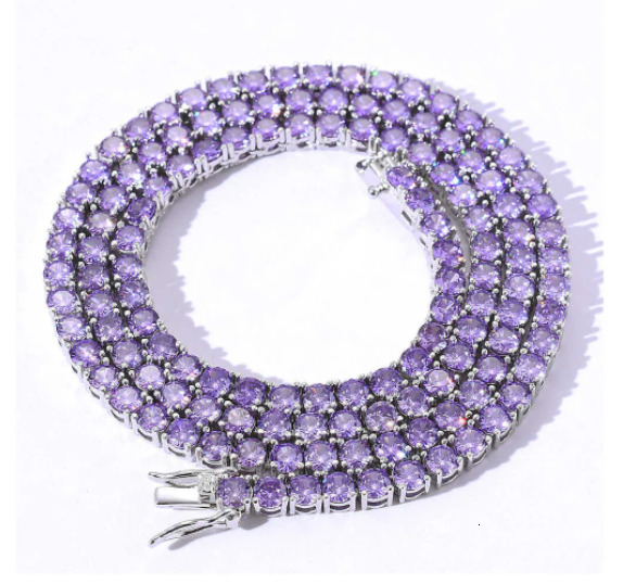 High Quality Fashion Jewelry Moissanite Chain Necklace 925 Silver 3mm 4mm 5mm 6mm VVS Moissanite Tennis Chain Hiphop Jewelry