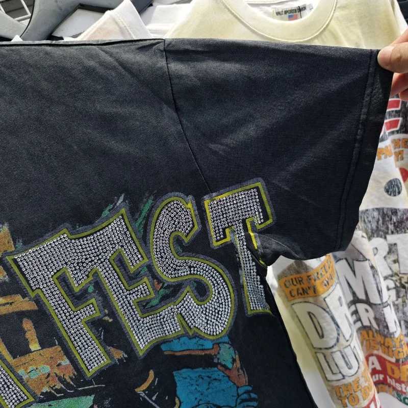 BlTee Vale Forever Rhinestone Washed Cotton Shirt Valley Fest Casual Short Sleeve T Shirt J250529