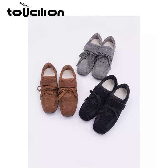 2025 Early Spring New Low Heel Flat Bottom Thick Bottom Lace Round Head Casual Sports Board Shoes Single Shoes Female Trendy Designer Women's Sho