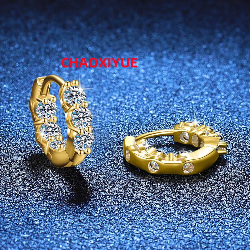 925 Pure Silver Earrings for Women Moissanite Earrings 1.2 Carat D Color Moissanite Earrings