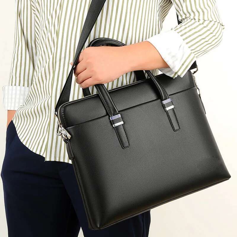 Designer Bag Men S Premium Leather Briefcase Laptop Business Bag For Office Travel With Detachable Shoulder Strap