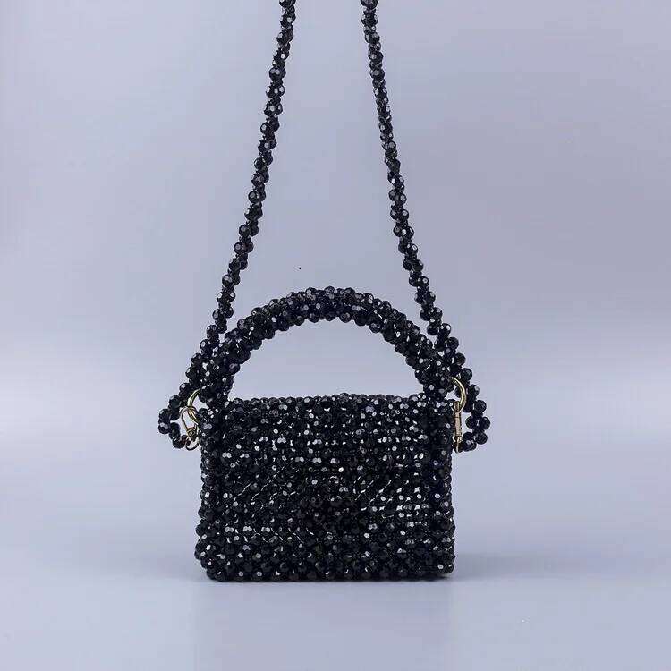 Handmade Bead Hand-Woven Pearl Celebrity Handbags Unique Design Ladies Party Bag Top-Handle Purses And Handbag