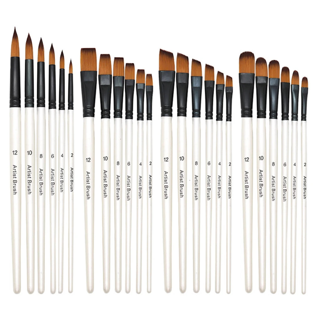 6pcs Artist Paint Brushes Set Artist Paintbrushes For Acrylic Oil Watercolor Acrylic Painting For Body Face Rock Canvas 250527