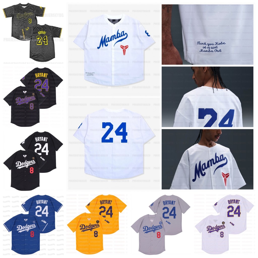 Bryant KB Black Mamba 2025 Dodgers Baseball Jerseys Name ed Number Bkack Purple Yellow