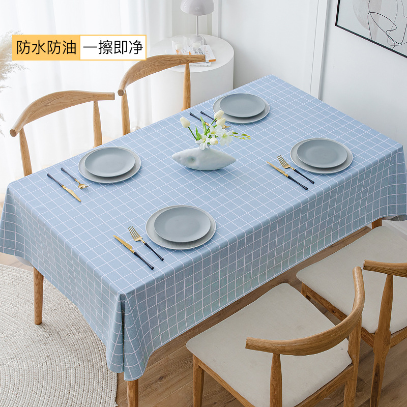 T0496 tablecloth waterproof and oil-proof washable cloth desk ins style tablecloth rectangular pvc coffee table household tablecloth Nordic