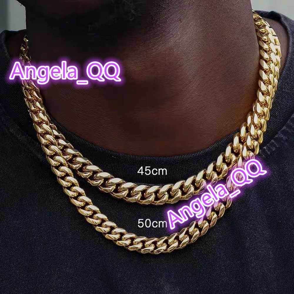 Cuban Necklace Rust Steel Round Grinding Encryption Tide Hip Hop Spring Buckle Mens Necklace