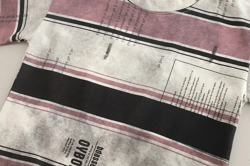 Baby Boy Summer Clothes Set Korean Fashion Letter Striped Short Sleeve T-shirts and Shorts Two Piece Boys Outfits Kids Suit 250527
