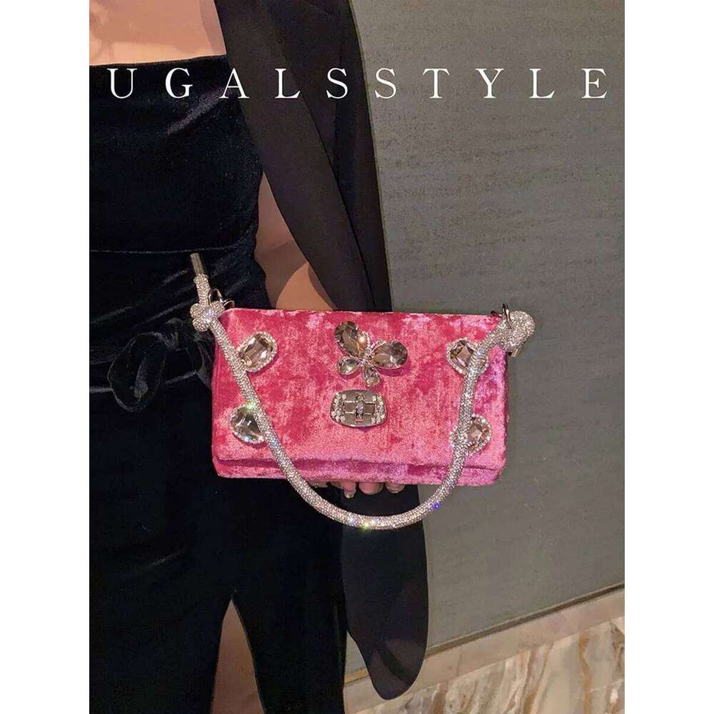 Glitter Handbag Fashion Women Crystal Shiny Dia Evening Wedding Party Clutch Purse Female Shoulder Bag