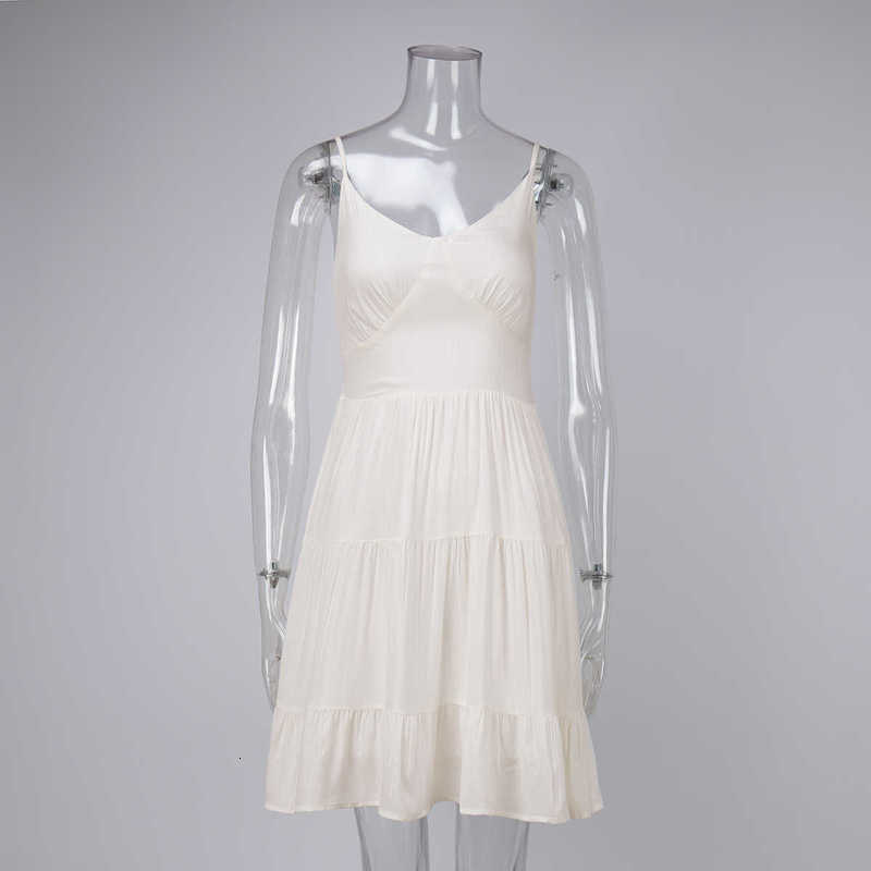 Casual Women Dresses Pure Cotton Spaghetti Strap Dress 2025 Summer Sleeveless Sexy Slim Backless Bodycon Hot Girl Spaghetti Strap Dress