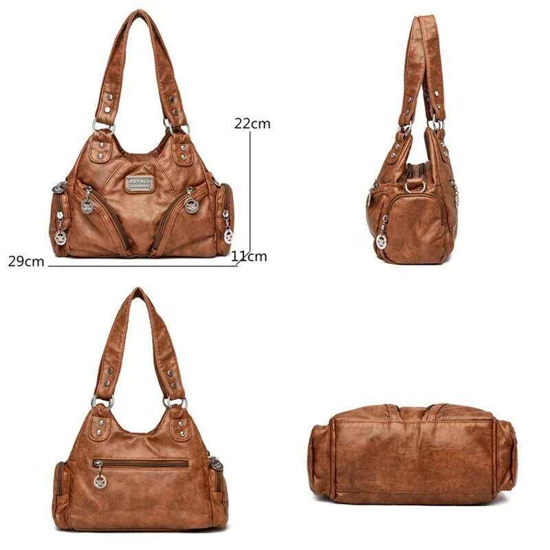 Designer Bag Soft Pu Leather Brand Girls Shoulder Black Handbags Tote New Arrival Mini Small Motorcycle Bags Crossbody For Women