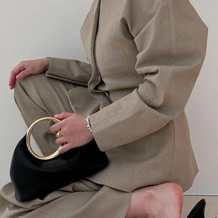 Tote Bag Mini Bag New Simple Underarm Trendy Versatile PU Metal Ring Handbag Cloud Crossbody Bag Crossbody Bag