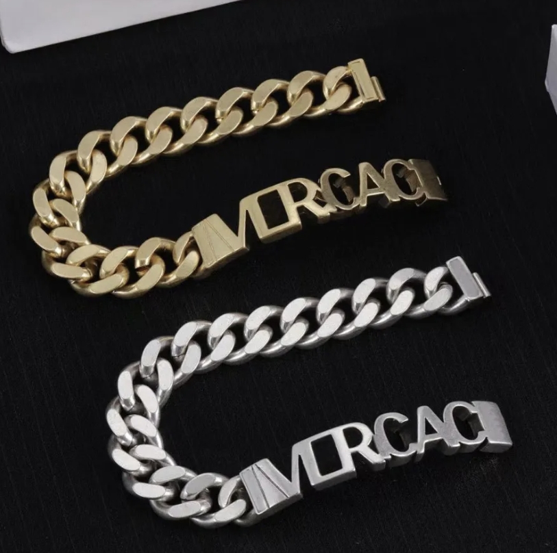 Fashion gold silver letter Bracelets charm bangle for mens party wedding lovers gift jewelry