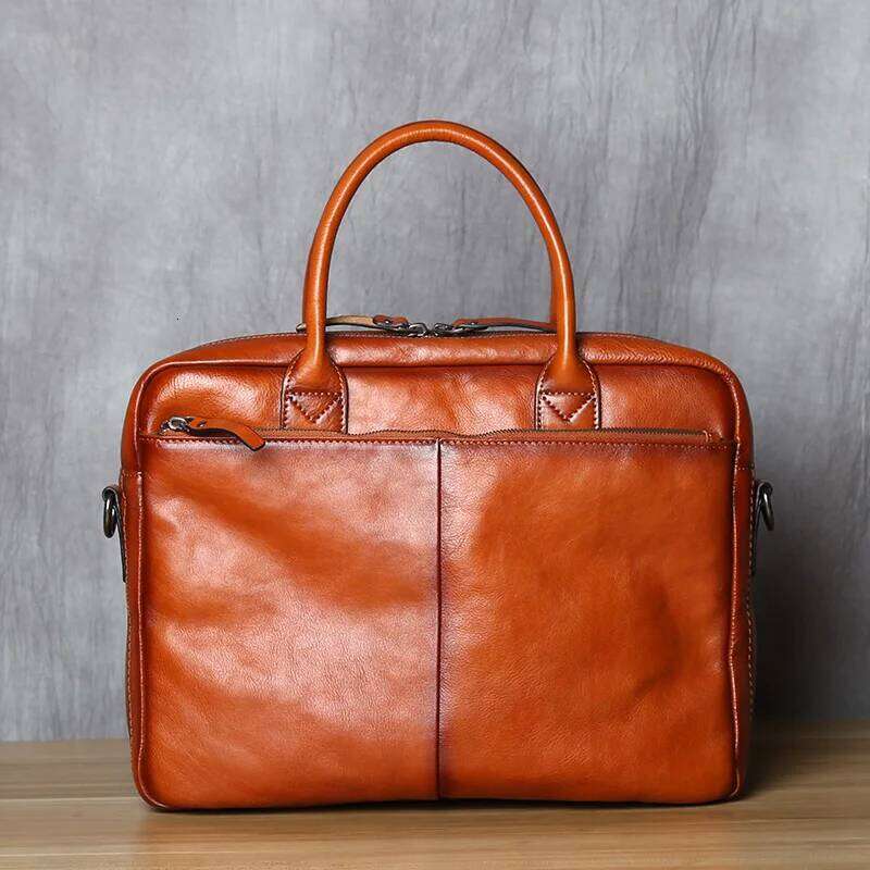 Designer Bag Retro Briefcase Top Layer Leather Handbag Casual Shoulder Messenger Business Laptop Trendy Men S Bag NZPJ