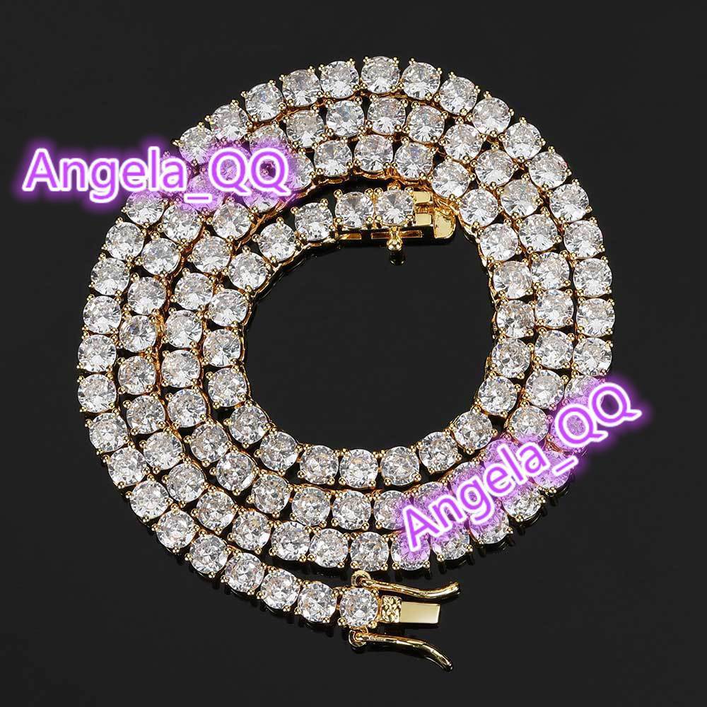 S925 Sterling Silver VVS1 D White Moissanite 3-6mm Tennis Chain Moissanite necklace