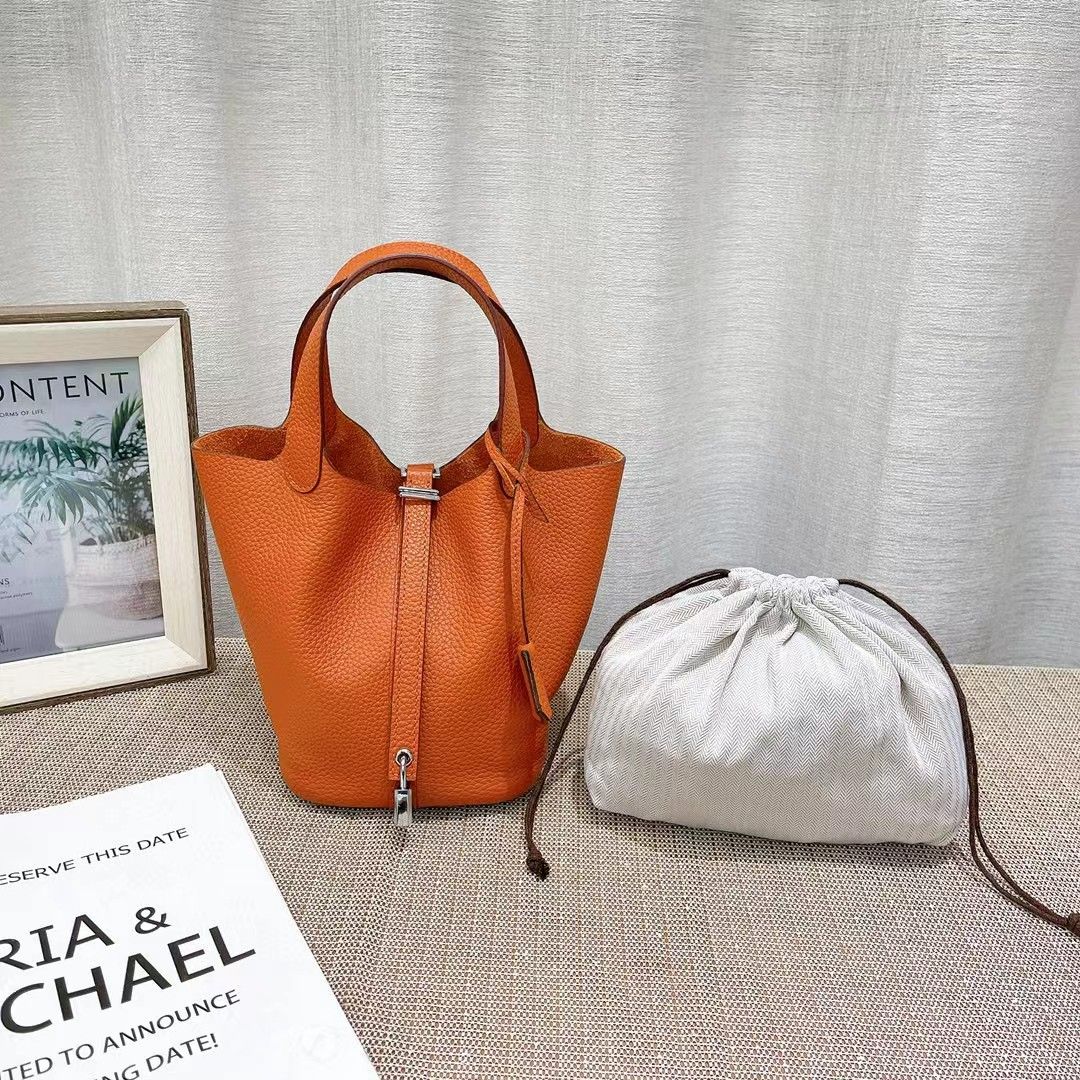 100% Genuine Leather Bucket Bags Women Designer Shoulder Bag Purses And Handbags Cow Skin Totes With Inside-bag Fashion Handbag Large Capacity 2735