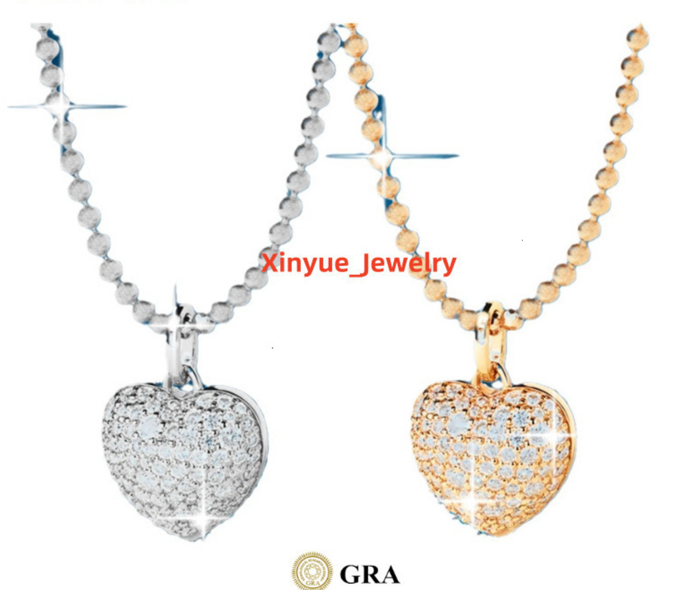 GRA Certified Moissanite Jewelry Pendant Necklace D Vvs1 Lab Created Moissanite 925 Silver Necklace