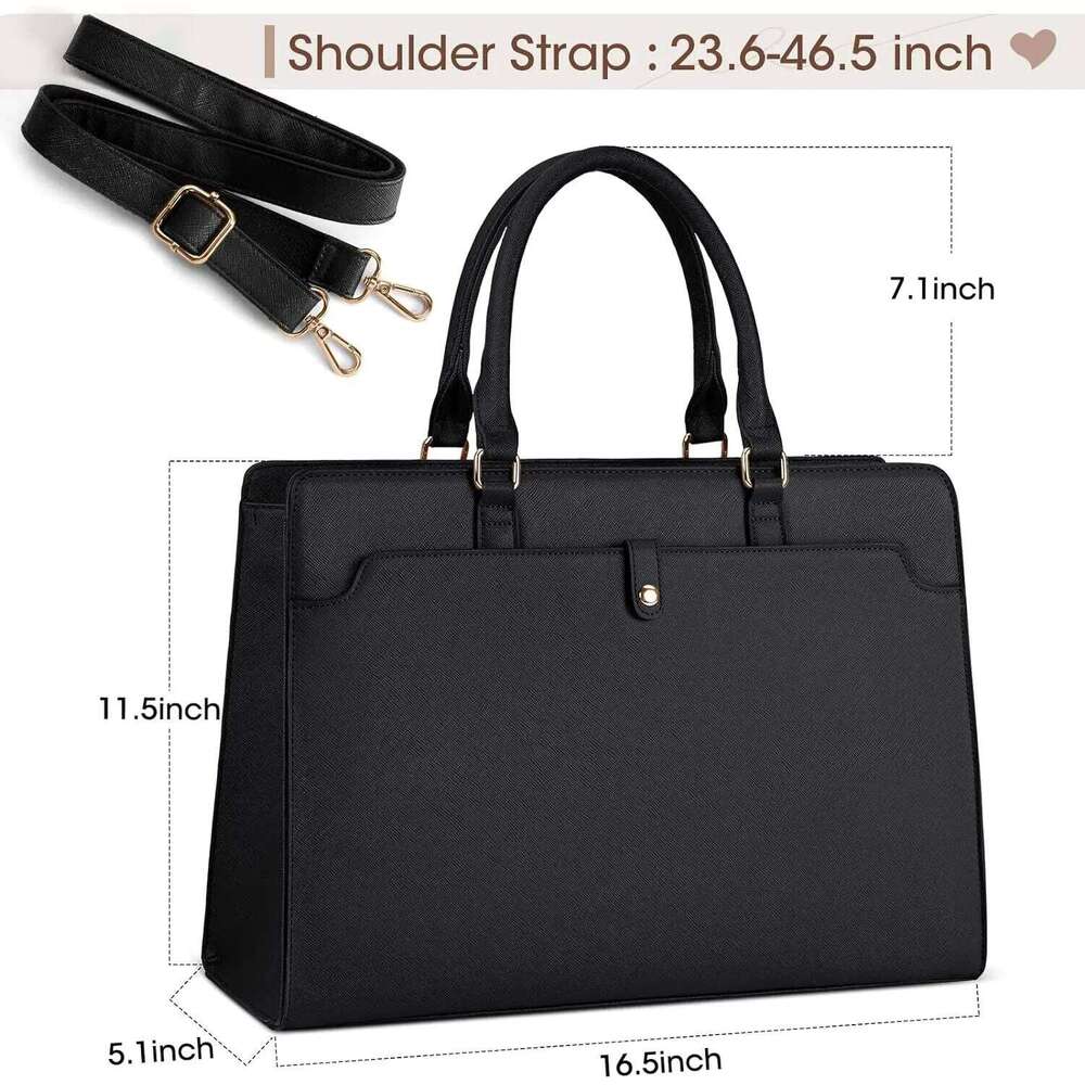 Designer Bag Large Capacity For Women Inch Laptop Tote Leather Work Waterproof Briefcase Business Office Computer Bag