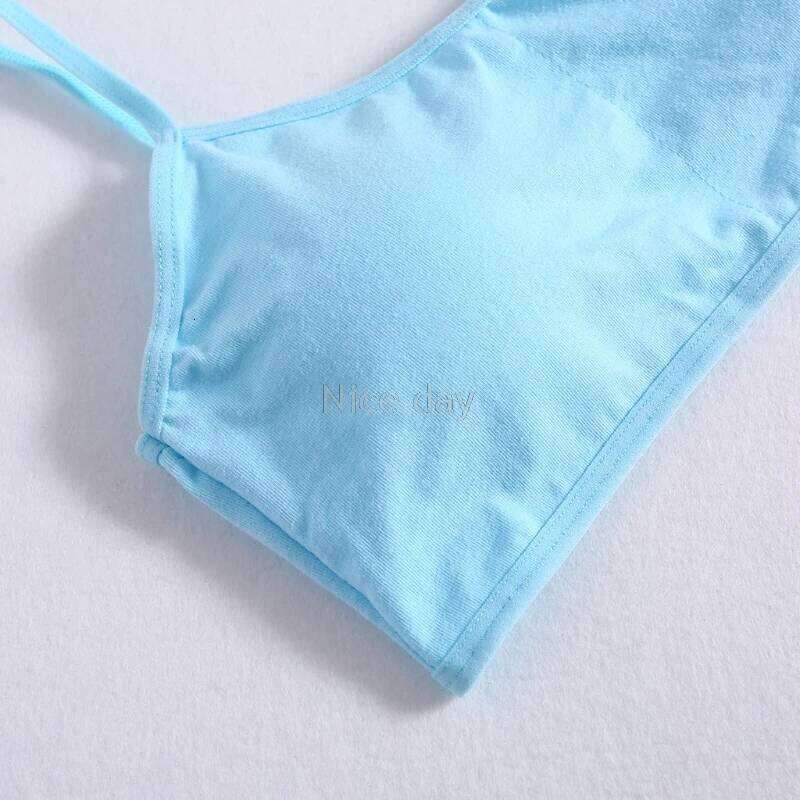 Young Girls Solid Soft Cotton Bra Puberty Teenage Breathable Underwear Sports underwear F12 20 dropship